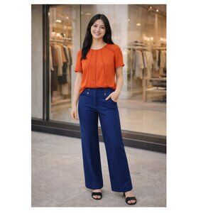 ANN TAYLOR ORANGE TOP BLOUSE SIZE XS